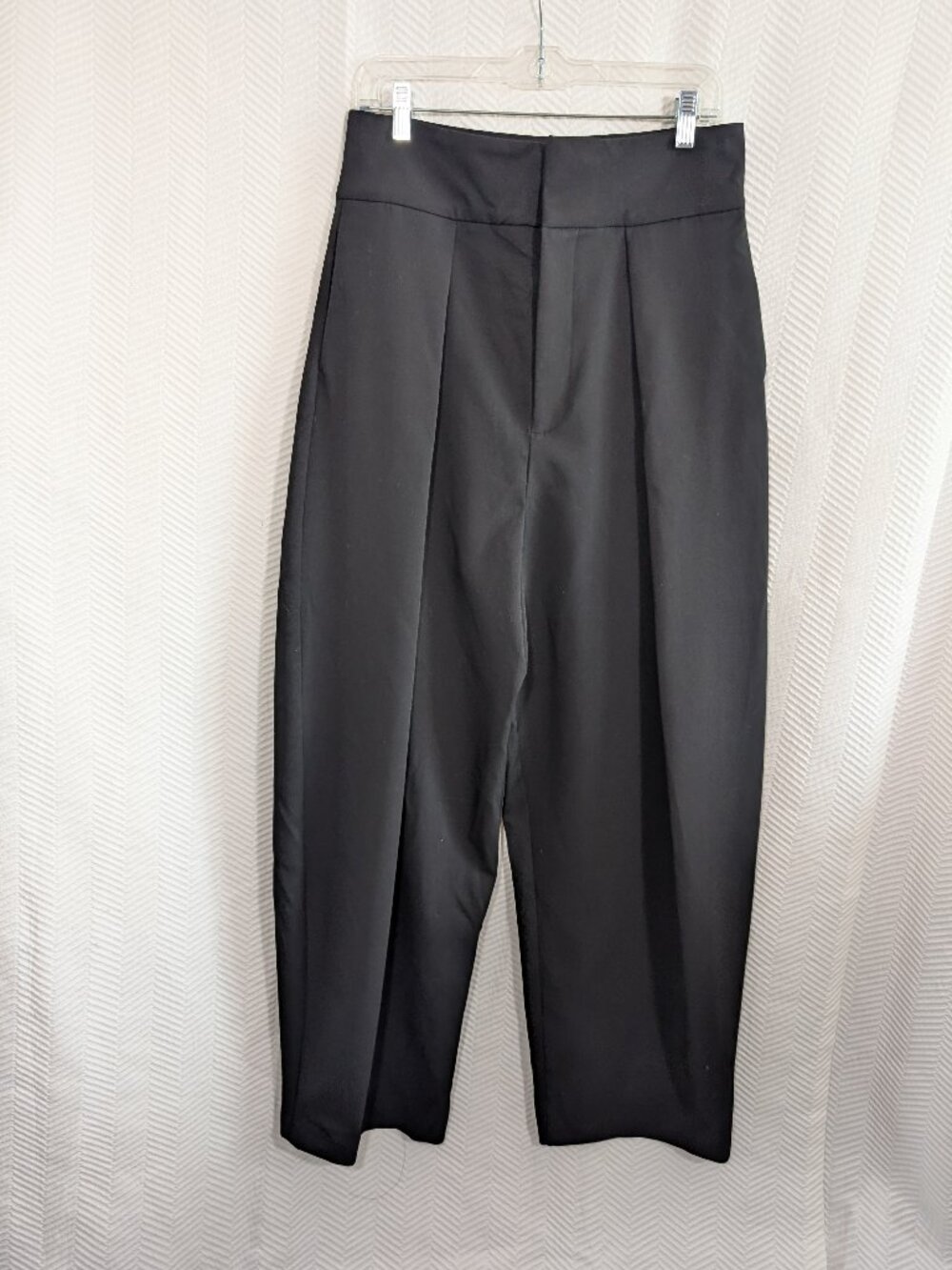 Zara Pleated Balloon Trousers Pleats Black Dress Pants Medium NWT Contemporary